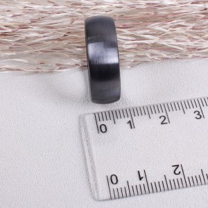 Кольцо из керамики, 8 мм, черное, матовое, С15249