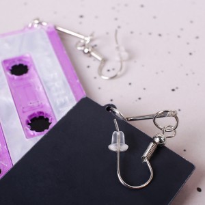 Сережки "Касети в магнітофон" фіолетовий, С15303