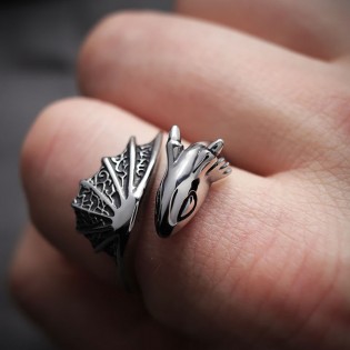 Перстень зі сталі "Дракон"