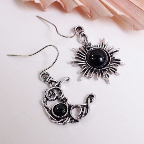 Сережки жіночі "Місяць і сонце", С15374