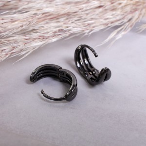 Сережки кільця, чорні, С15419