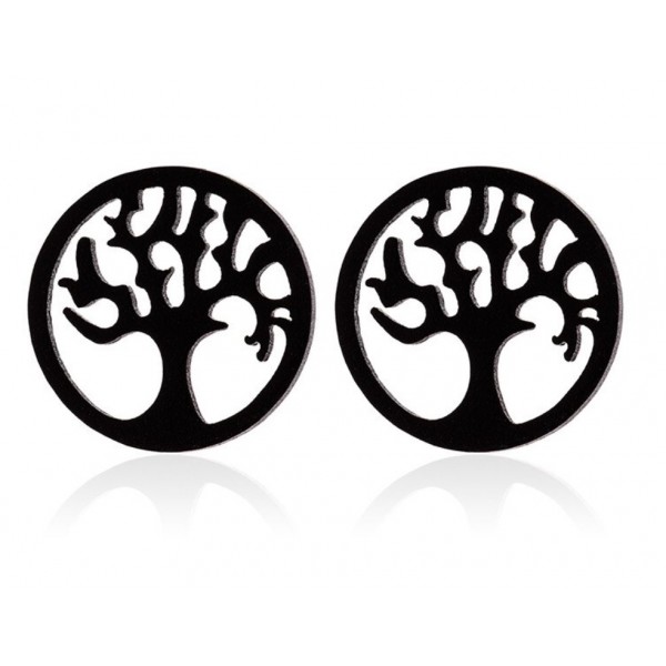 Сережки "Дерево життя" чорні, С15422