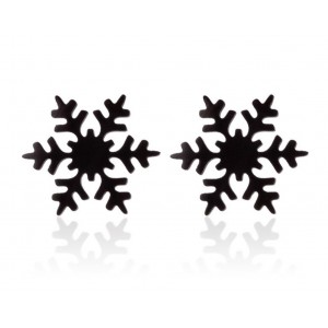 Сережки "Сніжинка" чорні, С15695