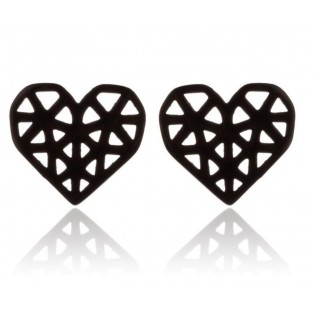 Сережки "Серце" чорні