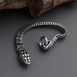 Чоловічий браслет із сталі "Змія", С15493