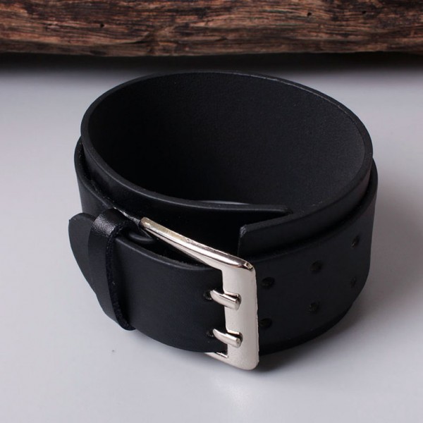 Кожаный браслет, черный, С15502