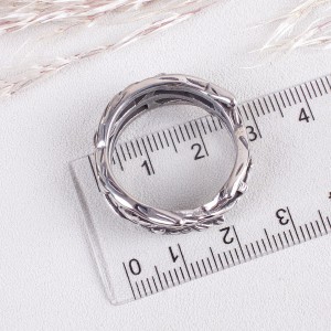 Кольцо "Оливковая ветка" серебристое, С15503