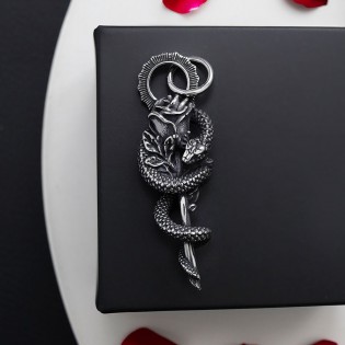 Кулон з сталі "Троянда і змія"