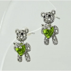 Серьги Xuping Swarovski Мишки Teddy, позолота. Белое золото, С16093