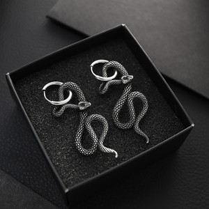 Сережки "Змея" из стали, С16154