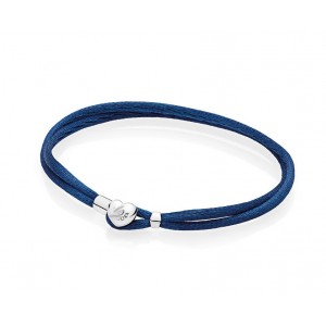 Текстильный синий браслет , С2289