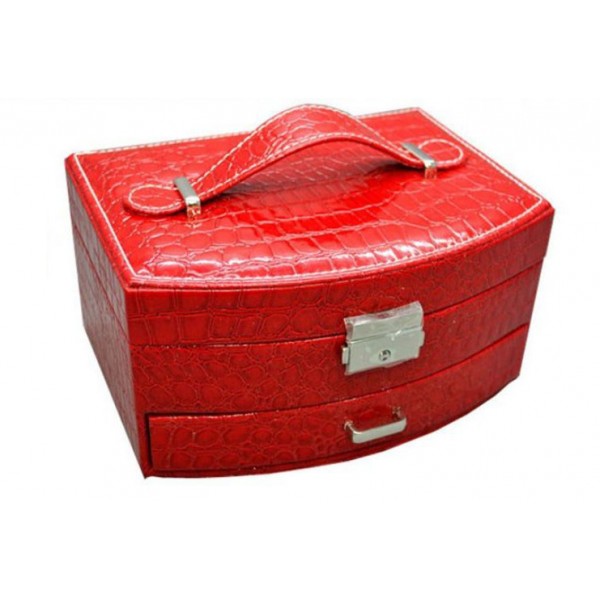 Шкатулка для украшений органайзер коробка красная, С2424