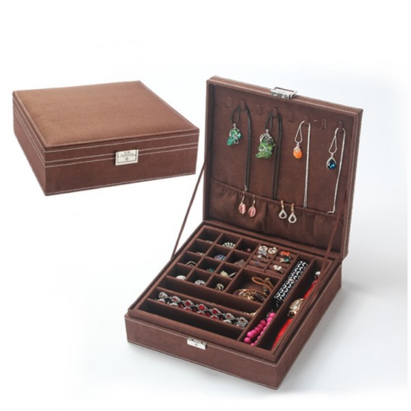 Шкатулка для украшений органайзер коробка коричневый, С2613