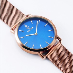 Жіночий годинник KH золоті з синім, С2646