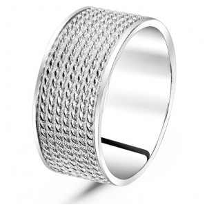 Серебряное родированное кольцо без вставок К455Р, С3723