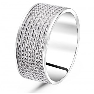 Серебряное родированное кольцо без вставок К455Р