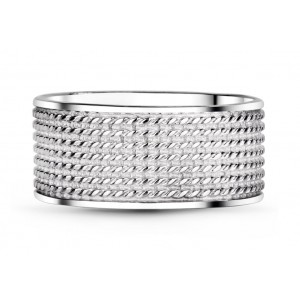 Серебряное родированное кольцо без вставок К455Р, С3723
