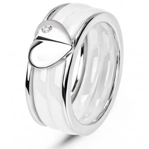 Серебряное кольцо с керамикой и фианитами "Мессина" КБ013, С3724