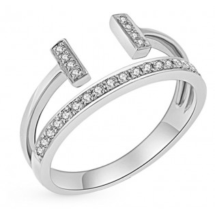 Срібний перстень з фіанітамі Ruvas fashion БК9510
