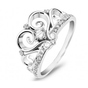Серебряное кольцо с цирконием "Корона", С3990