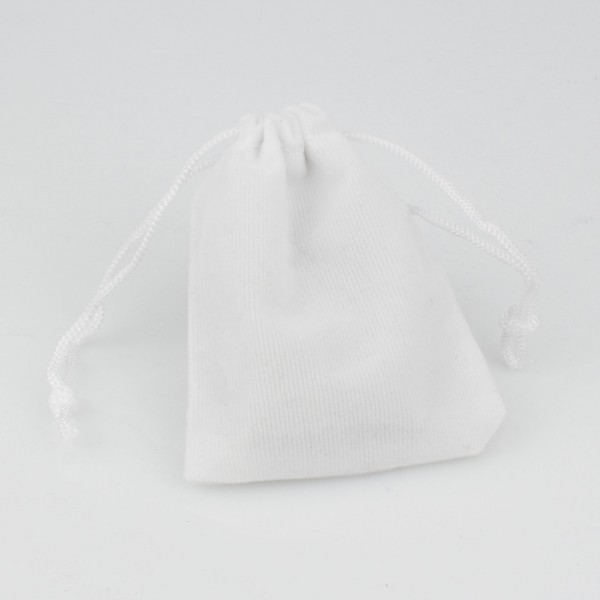 Подарочный мешочек белый бархатный, С4419