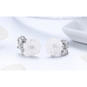 Сережки "Біла квітка", С4978