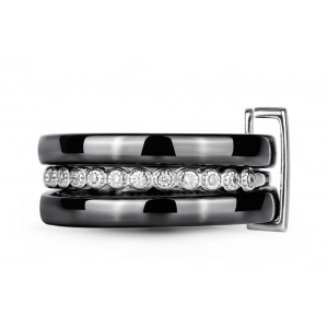 Серебряное кольцо с керамикой и цирконием "Орлеан", С5056