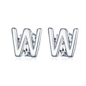 Срібні сережки "Буква W", С5274