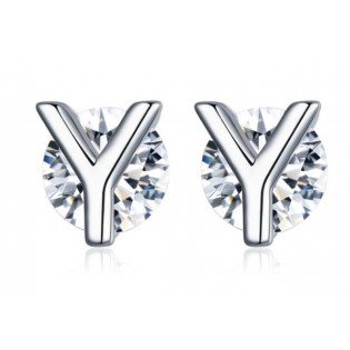 Срібні сережки "Буква Y"
