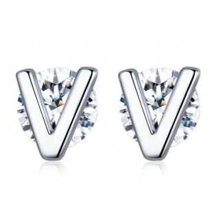 Срібні сережки "Буква V"
