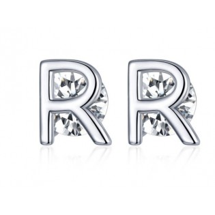 Серебряные серьги "Буква R"