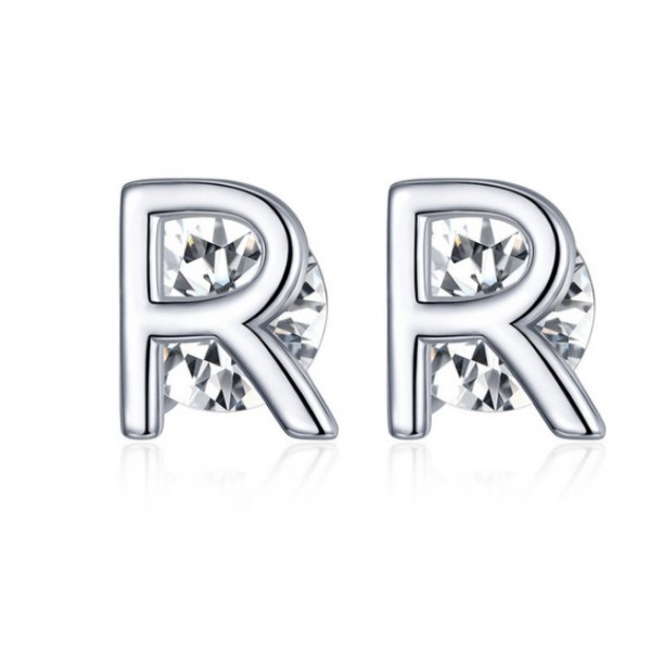Серебряные серьги "Буква R", С5280