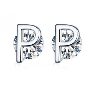 Срібні сережки "Буква P", С5282