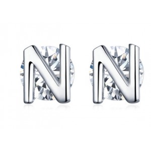 Срібні сережки "Буква N", С5284