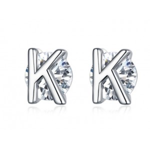 Серебряные серьги "Буква K", С5287