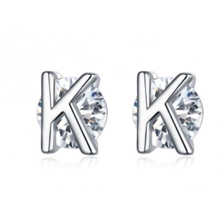 Серебряные серьги "Буква K"