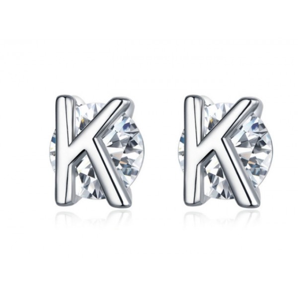 Серебряные серьги "Буква K", С5287