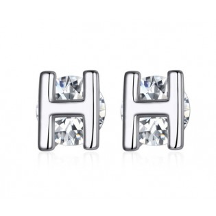 Срібні сережки "Буква H"