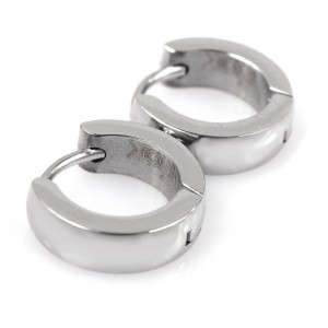 Мужские серьги-кольца  , серебристые, С5698