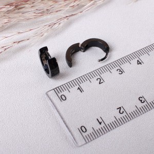 Мужские серьги-кольца  , черные, С5705