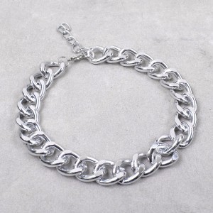 Ожерелье-чокер массивный, серебристый 5 мм, С6029