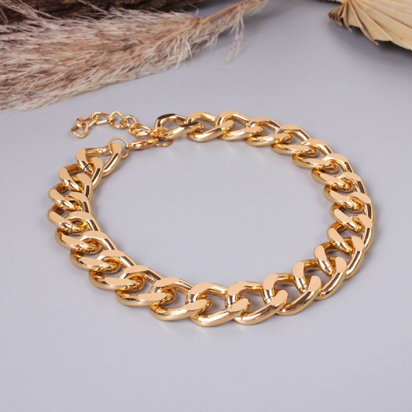 Ожерелье-чокер массивный, золотистый 5 мм, С5156