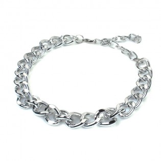 Ожерелье-чокер массивный, серебристый 3.5 мм