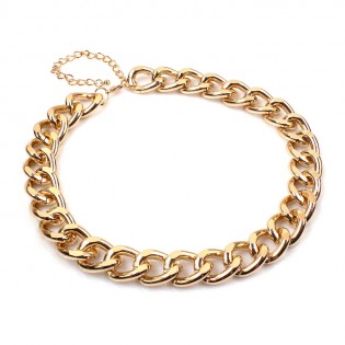 Ожерелье-чокер массивный, золотистый 3.5 мм