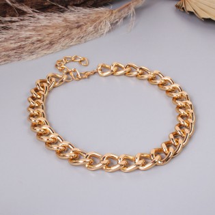 Ожерелье-чокер массивный, золотистый 3.5 мм