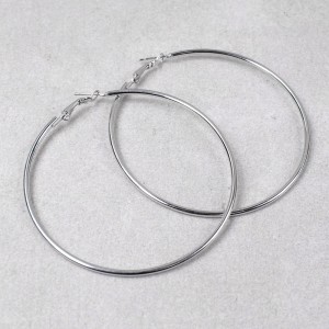 Жіночі сережки-кільця, сріблясті, С5830