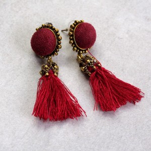Сережки жіночі пензлика, червоні, С6198