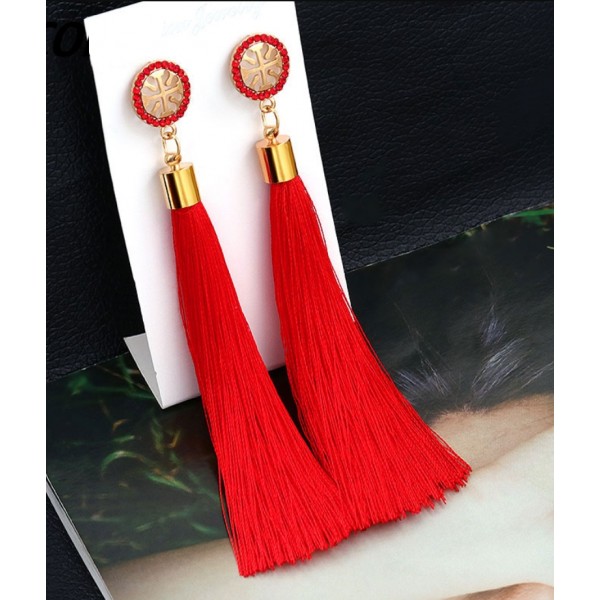 Сережки жіночі пензлика, червоні, С6202