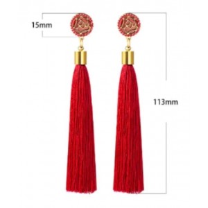 Сережки жіночі пензлика, червоні, С6202