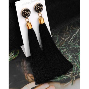Сережки жіночі пензлика, чорні, С6205
